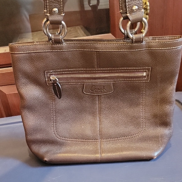 Coach Dark Brown Leather Shoulder Bag - Picture 1 of 7